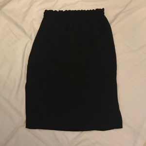 Black tea length straight skirt